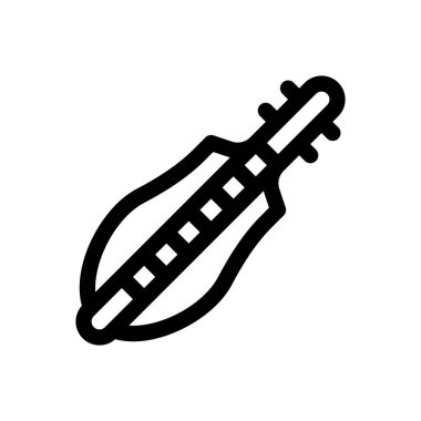 Santur simgesi. Beyaz Arkaplanda İnce Doğrusal Tasarım