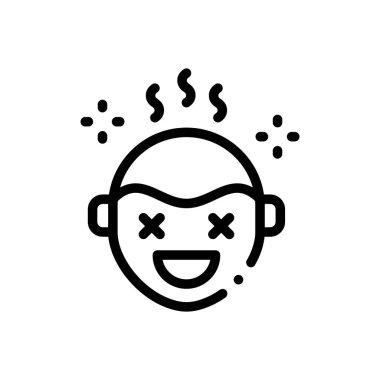 Sarhoş ikonu. Beyaz Arkaplanda İnce Doğrusal Tasarım