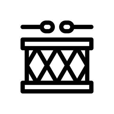 davul ikonu. Beyaz Arkaplanda İnce Doğrusal Tasarım