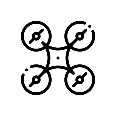 İHA simgesi. Beyaz Arkaplanda İnce Doğrusal Tasarım