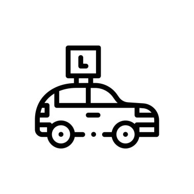 Sürücü okulu ikonu. Beyaz Arkaplanda İnce Doğrusal Tasarım