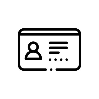 Sürücü belgesi simgesi. Beyaz Arkaplanda İnce Doğrusal Tasarım