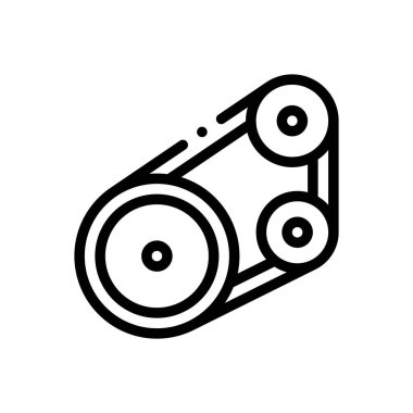 sürücü kemeri simgesi. Beyaz Arkaplanda İnce Doğrusal Tasarım