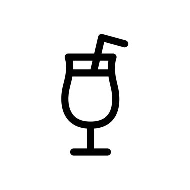 içki ikonu. Beyaz Arkaplanda İnce Doğrusal Tasarım