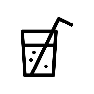 içki ikonu. Beyaz Arkaplanda İnce Doğrusal Tasarım