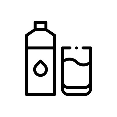 Su ikonu iç. Beyaz Arkaplanda İnce Doğrusal Tasarım