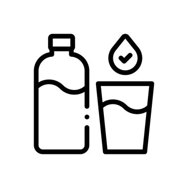 Su ikonu iç. Beyaz Arkaplanda İnce Doğrusal Tasarım