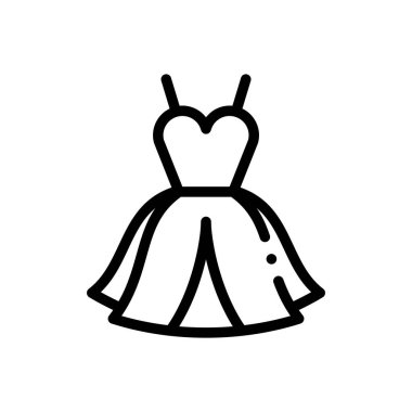 Kıyafet ikonu. Beyaz Arkaplanda İnce Doğrusal Tasarım