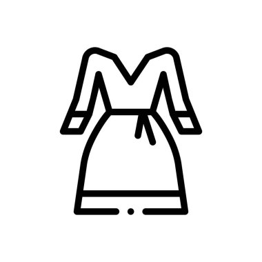 Kıyafet ikonu. Beyaz Arkaplanda İnce Doğrusal Tasarım