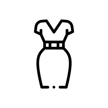 Kıyafet ikonu. Beyaz Arkaplanda İnce Doğrusal Tasarım