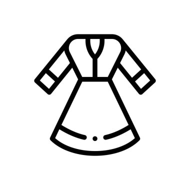 Kıyafet ikonu. Beyaz Arkaplanda İnce Doğrusal Tasarım