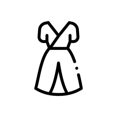 Kıyafet ikonu. Beyaz Arkaplanda İnce Doğrusal Tasarım