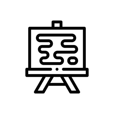 Çizim tahtası simgesi. Beyaz Arkaplanda İnce Doğrusal Tasarım