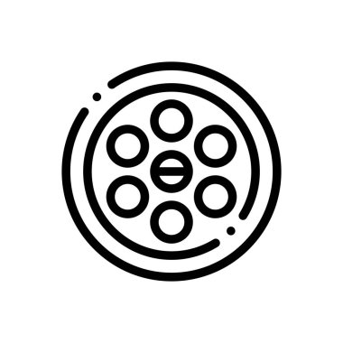 Boşaltma simgesi. Beyaz Arkaplanda İnce Doğrusal Tasarım