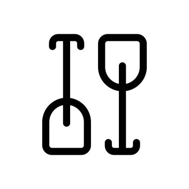 Çift ikon. Beyaz Arkaplanda İnce Doğrusal Tasarım