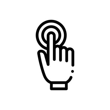 Çift tıklama simgesi. Beyaz Arkaplanda İnce Doğrusal Tasarım