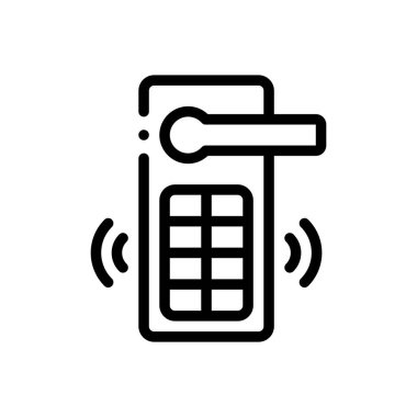 Kapı kolu simgesi. Beyaz Arkaplanda İnce Doğrusal Tasarım