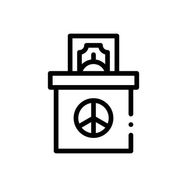 Bağış ikonu. Beyaz Arkaplanda İnce Doğrusal Tasarım