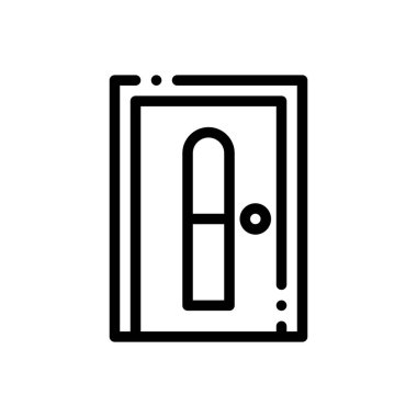 Kapı simgesi. Beyaz Arkaplanda İnce Doğrusal Tasarım