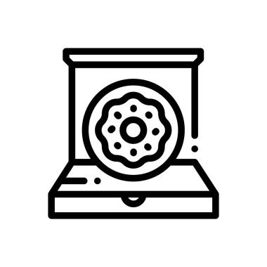 Çörek ikonu. Beyaz Arkaplanda İnce Doğrusal Tasarım