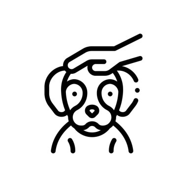 Köpek ikonu. Beyaz Arkaplanda İnce Doğrusal Tasarım