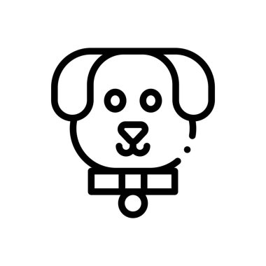 Köpek ikonu. Beyaz Arkaplanda İnce Doğrusal Tasarım
