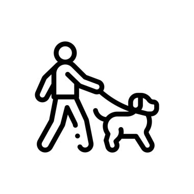 Köpek ikonu. Beyaz Arkaplanda İnce Doğrusal Tasarım