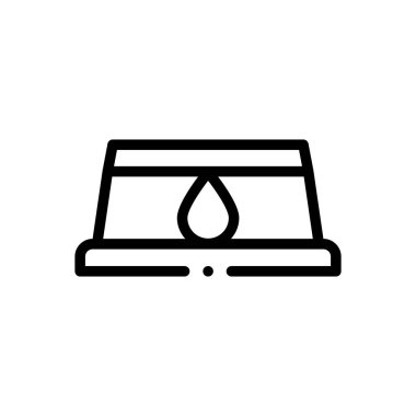 Köpek maması ikonu. Beyaz Arkaplanda İnce Doğrusal Tasarım