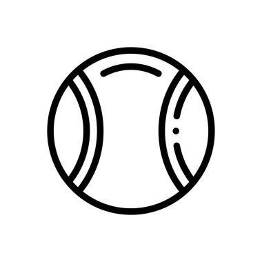 Köpek topu ikonu. Beyaz Arkaplanda İnce Doğrusal Tasarım