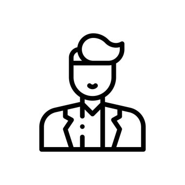 Doktor ikonu. Beyaz Arkaplanda İnce Doğrusal Tasarım