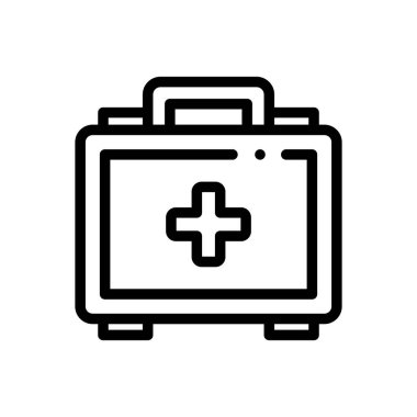 Doktor ikonu. Beyaz Arkaplanda İnce Doğrusal Tasarım