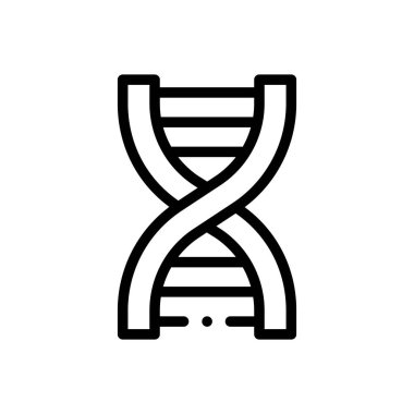 DNA simgesi. Beyaz Arkaplanda İnce Doğrusal Tasarım