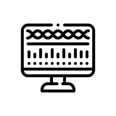 DNA yapısı simgesi. Beyaz Arkaplanda İnce Doğrusal Tasarım