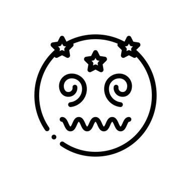 baş döndürücü ikon. Beyaz Arkaplanda İnce Doğrusal Tasarım