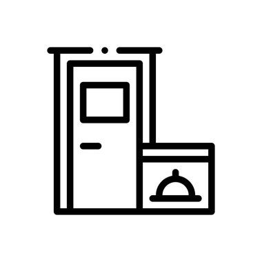 Yiyecek bağışı ikonu. Beyaz Arkaplanda İnce Doğrusal Tasarım