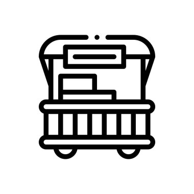 Yiyecek kabı ikonu. Beyaz Arkaplanda İnce Doğrusal Tasarım