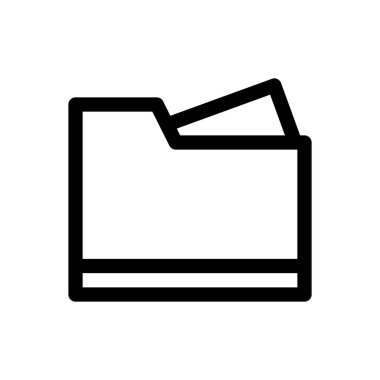 klasör simgesi. Beyaz Arkaplanda İnce Doğrusal Tasarım