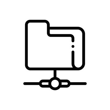 klasör simgesi. Beyaz Arkaplanda İnce Doğrusal Tasarım