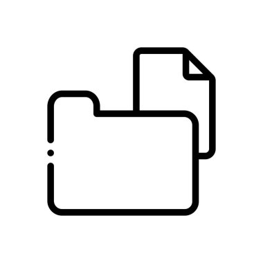 klasör simgesi. Beyaz Arkaplanda İnce Doğrusal Tasarım