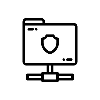 klasör simgesi. Beyaz Arkaplanda İnce Doğrusal Tasarım