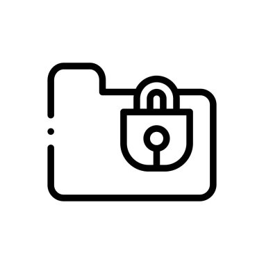 klasör simgesi. Beyaz Arkaplanda İnce Doğrusal Tasarım