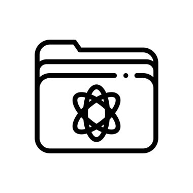 klasör simgesi. Beyaz Arkaplanda İnce Doğrusal Tasarım