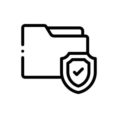 klasör simgesi. Beyaz Arkaplanda İnce Doğrusal Tasarım