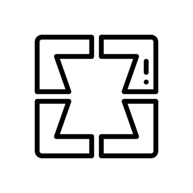 odaklanma simgesi. Beyaz Arkaplanda İnce Doğrusal Tasarım