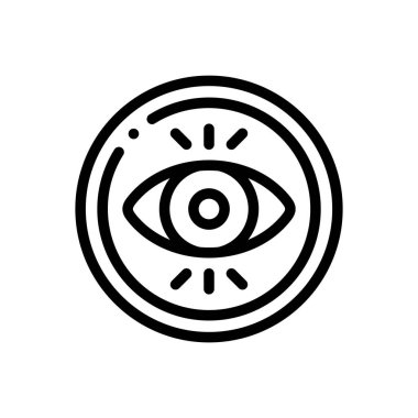 odaklanma simgesi. Beyaz Arkaplanda İnce Doğrusal Tasarım