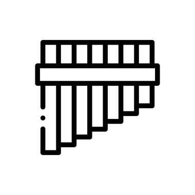 Flüt ikonu. Beyaz Arkaplanda İnce Doğrusal Tasarım