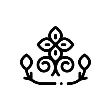 Çiçek tasarım ikonu. Beyaz Arkaplanda İnce Doğrusal Tasarım