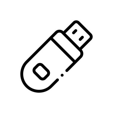 flaş ikonu. Beyaz Arkaplanda İnce Doğrusal Tasarım