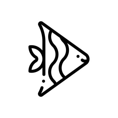 Balık ikonu. Beyaz Arkaplanda İnce Doğrusal Tasarım