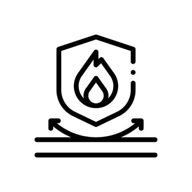 İtfaiye aracı ikonu. Beyaz Arkaplanda İnce Doğrusal Tasarım